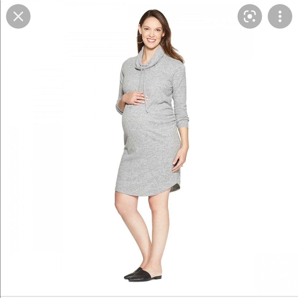 Isabel maternity cozy cowl neck dress